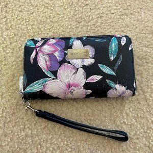 Liz Claiborne Black And Floral Wallet